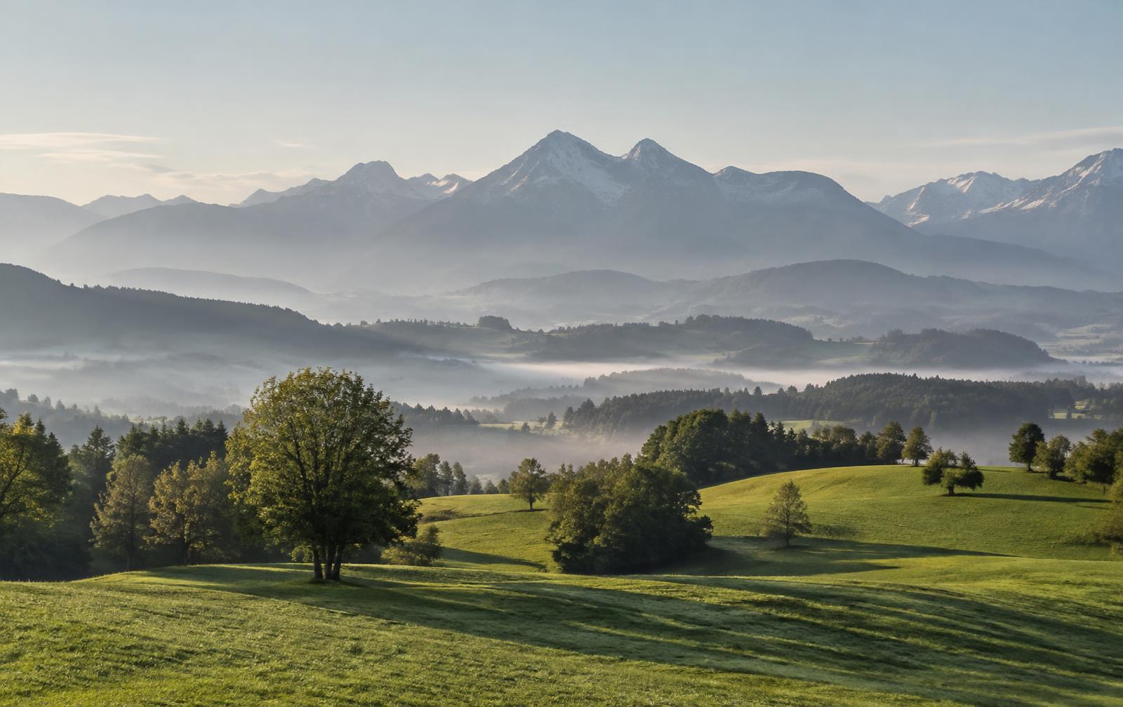 Landscape of the Bavarian Alpine foothills